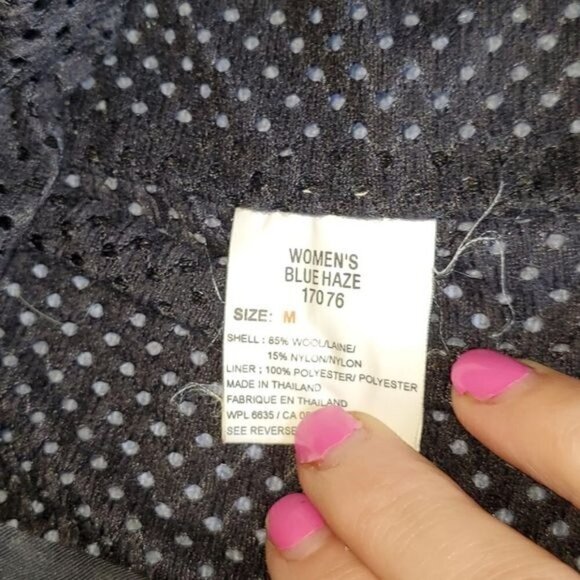 Woolrich Blue Haze Knobby Wool Full Zip Pockets Sz M Jacket - Picture 6 of 10